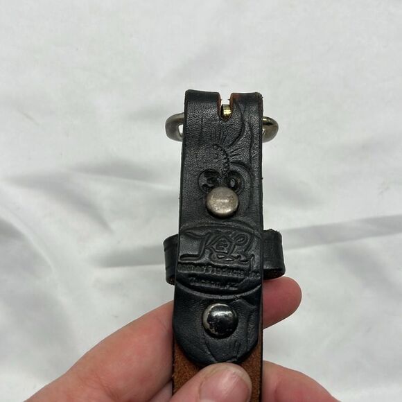 Black & Brown Floral Leather K & L Belt - Picture 5 of 5